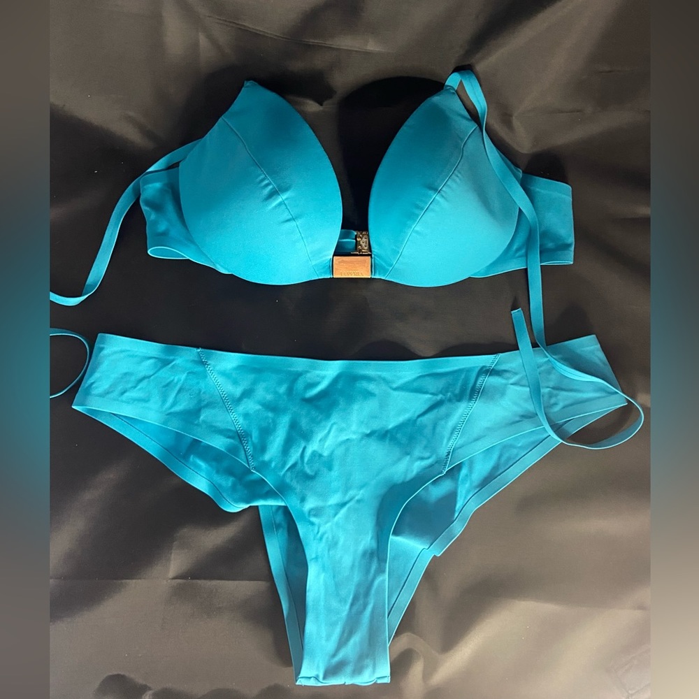 La Perla Turquoise Bikini Set With Brazilian Cut … - image 2